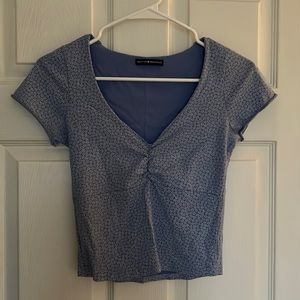 Brandy Melville light blue floral short sleeve